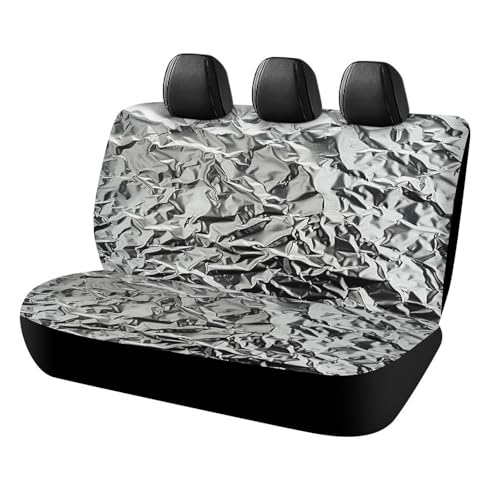 Funda de asiento trasero de coche de aluminio texturizado elástica y a prueba de arañazos