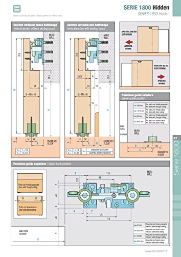 Sisco Sistem Unsichtbare Schiene für Schiebetüren der Serie Hidden 1800-1150/80 kg (Weiß)
