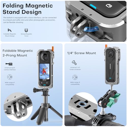 Marco metálico protector REYGEAK para Insta360 X5 miniatura 3