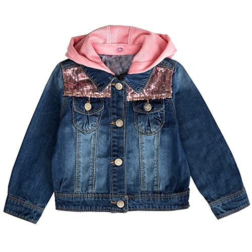 Peacolate 2-11Y Little&Big Girls Sequin Outerwear Embroidery Denim Jacket2