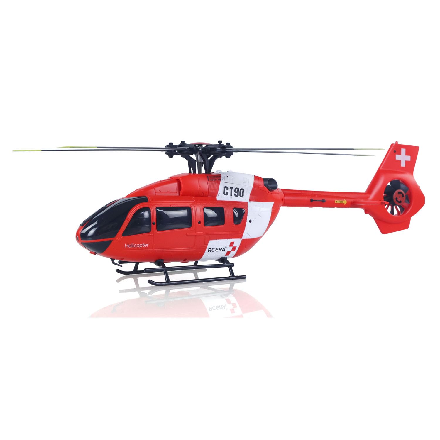 Elicottero radiocomandato 1/30 RC Era 6Ch C190 doppio motore brushless modello Rtf H145 Aileronless rotore di coda canalizzato modello Hobby Grade (rosso e bianco)
