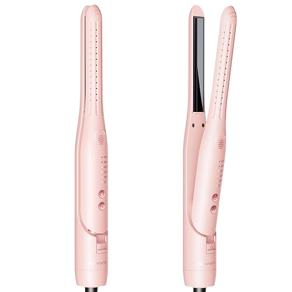Wavytalk 0.65" Pencil Flat Iron, Cool Curl Pencil, Small Airflow Styler and Straightener for Short Hair, Pixie Cut and Edges, Curling Iron for Short Hair with 360º Cool Airflow for Long-Lasting Hold