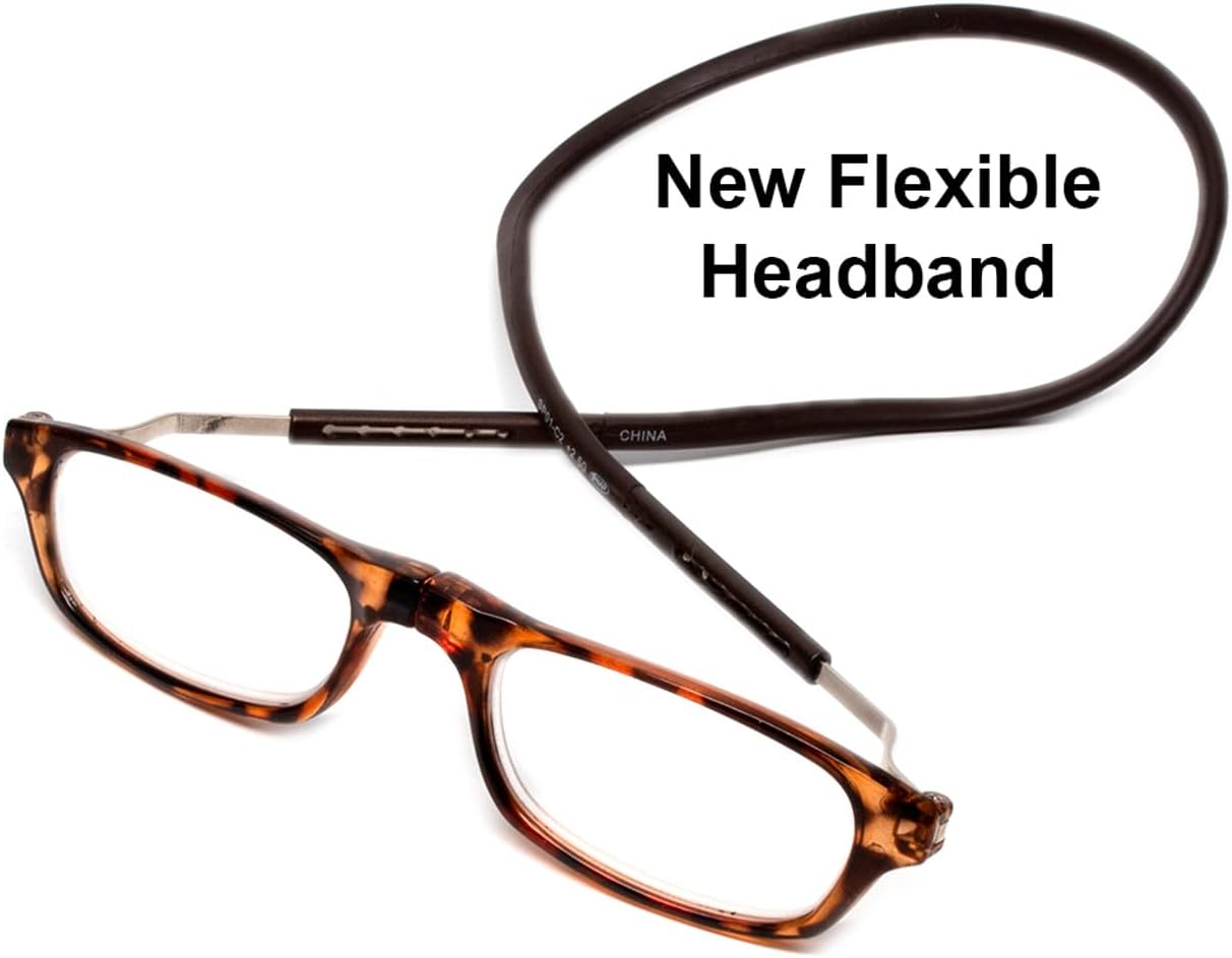 Calabria Snap Magnetic Bridge Front Connect L-XL Reading Glasses Clear or Blue Light Lens Men Women Around Neck Hang Readers - Image 8