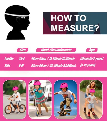 Image of OXYGEN Kids Bicycle Helmet for Age 3-8 Years | Lightweight Safety Helmet with Adjustable Strap & Air Vents | Size 24x17x10 cm | Ideal for Cycling, Skating, Scooter - Boys & Girls (Pink)