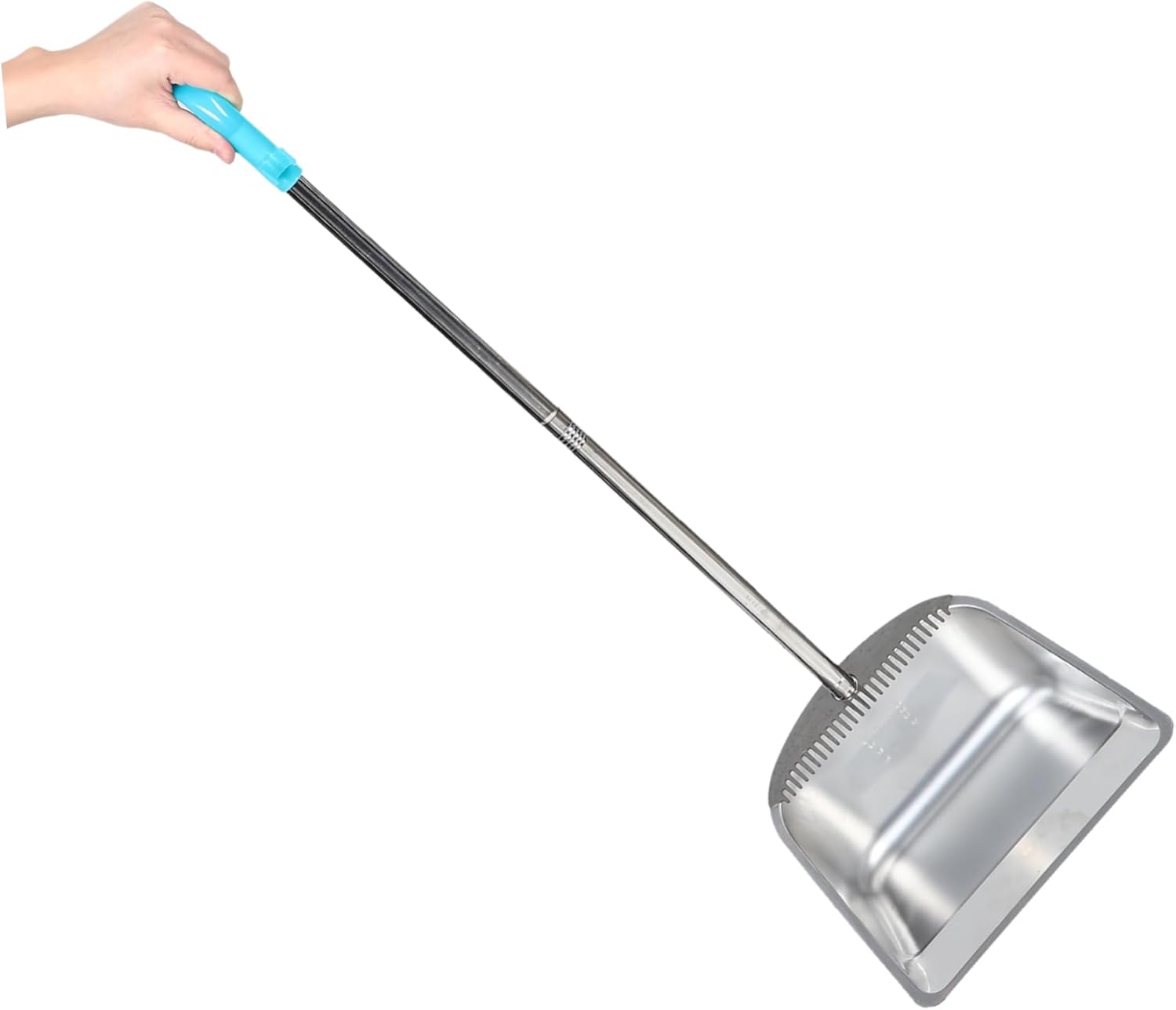 Happyyami Heavy Duty Stainless Steel Dustpan with Handle Extra Thick Ground Cleaning Shovel for Household and Industrial Use for Garage and Outdoor Sweeping