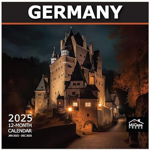 MICASA Germany 2025 Wall Calendar 12 Month | 12" x 24" Open | Thick & Sturdy Paper | Giftable | Calendar 2025 Cover