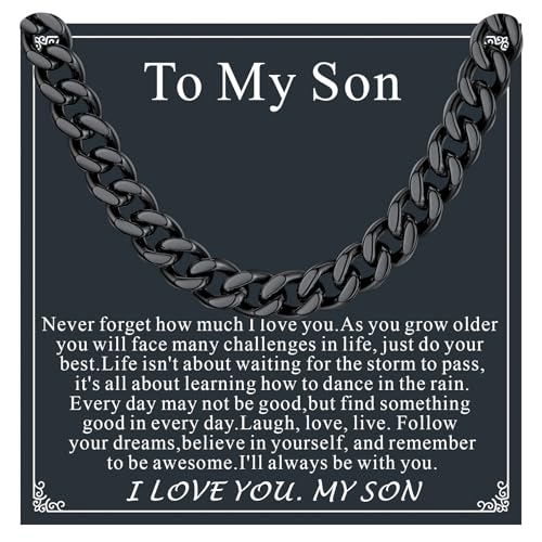 Supcare Stainless Steel Cuban Link Chain for Men, 6mm/7mm Width, 20 Inch Mens Chains, Black/14K Gold Plated, Non-Tarnish and Durable Hip Hop Jewelry for Him Boyfriend Husband Father