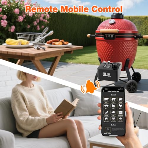 Image of Bluetooth BBQ Temperature Controller, Automatic Smoker Fan with LCD Screen