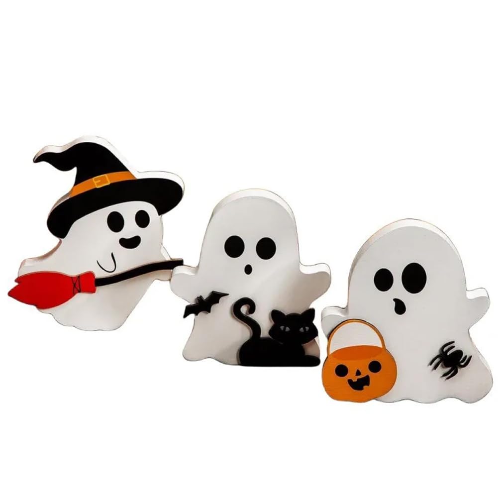 ARFUKA Halloween Decoration Indoor Halloween Tabletop Centerpiece Ghosts Ornaments Halloween Themed Party Table Decorations Pack of 3