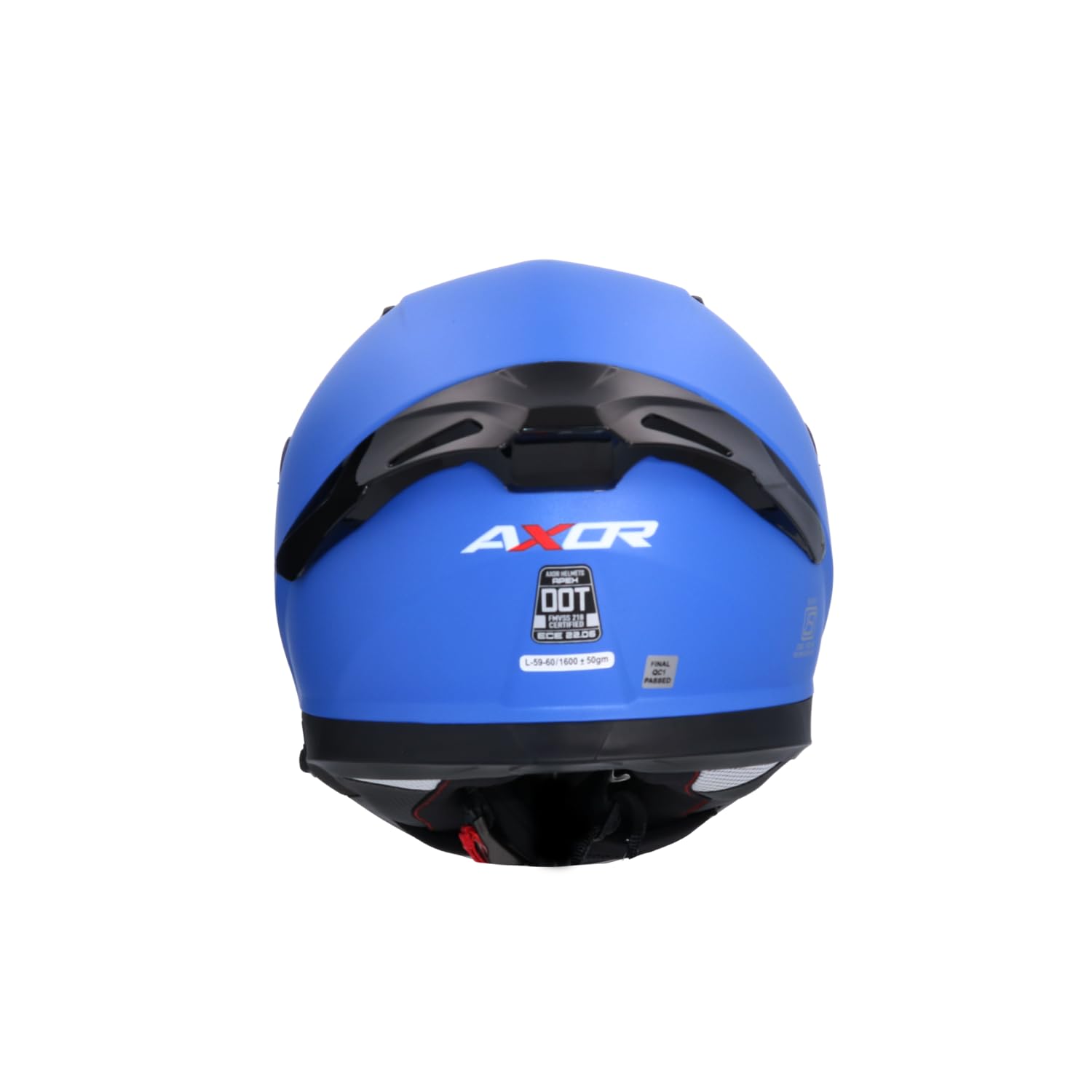 Casco AXOR Apex Solid Casco Integral de Moto Azul Mate con Pantalla Extra y Lente Solar, Diseño Deportivo, Talla XXL