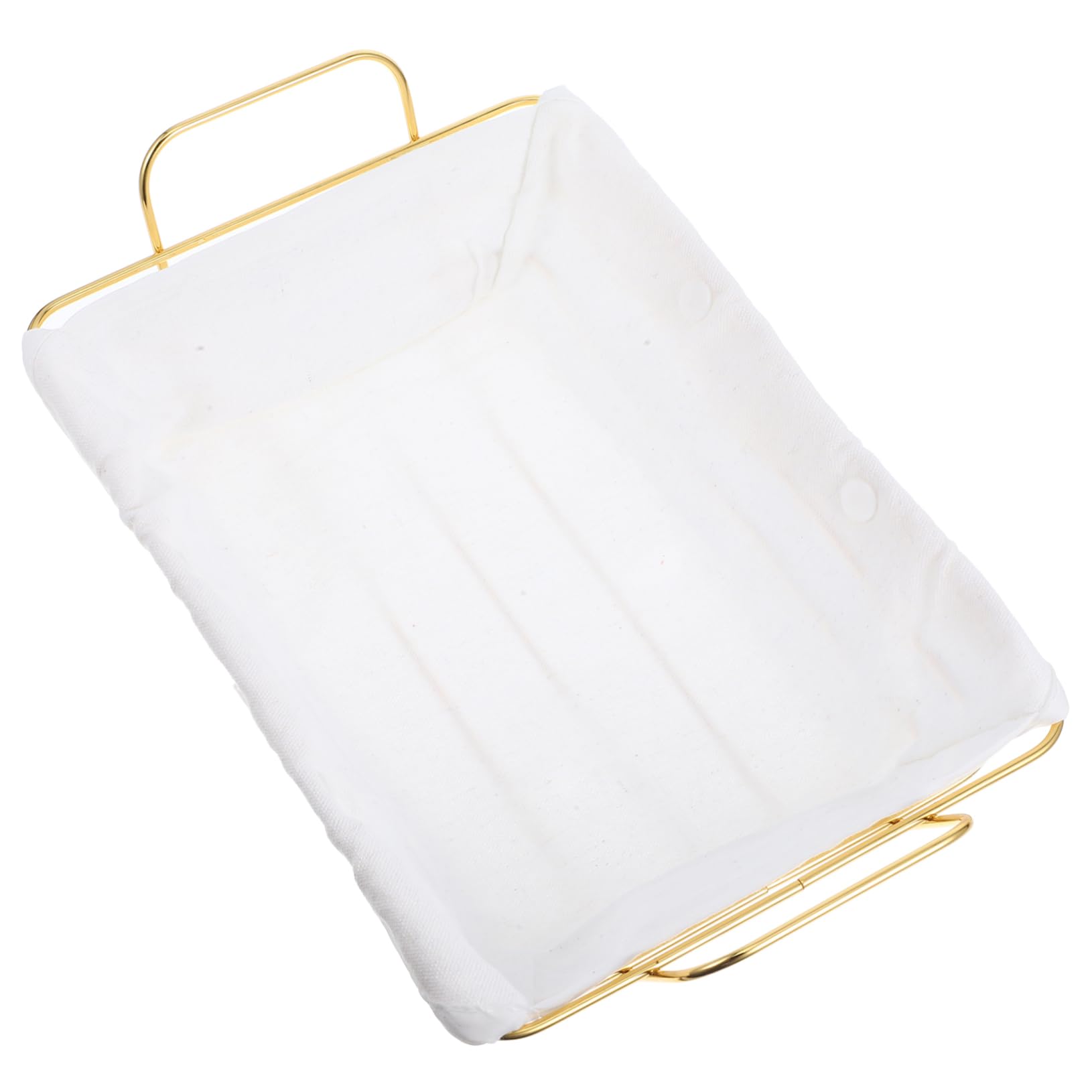 Cesta de gran capacidad para frutas y pan en hierro dorado ideal para organizar despensas