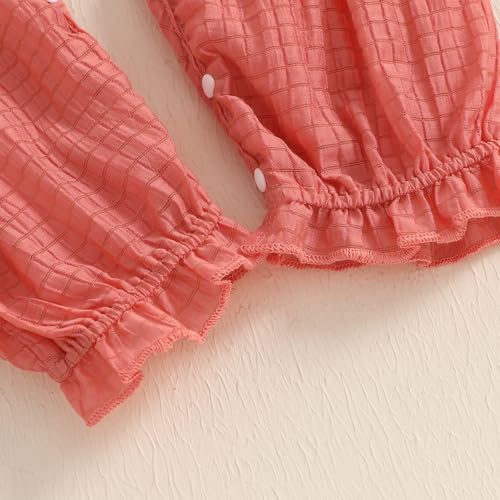 Summer Spring Clothes Newborn Baby Girl Long Sleeve Romper Jumpsuit Solid Bodysuit One Piece Outfit Clothes4