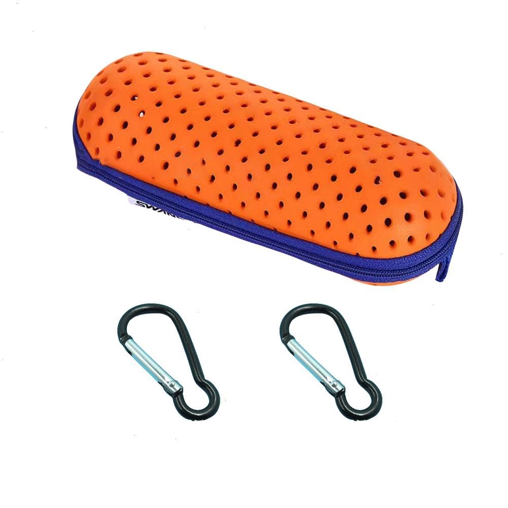 DAYUANDIAN Estuche para gafas de natación, caja de protección para gafas de natación con 2 hebillas de montañismo, estuche para gafas Arena con mosquetones para natación