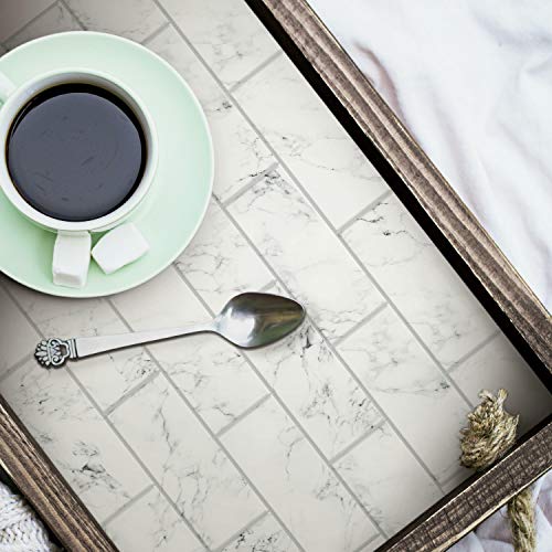 RoomMates TIL4570FLT Carrara Marble Subway Peel and Stick Backsplash