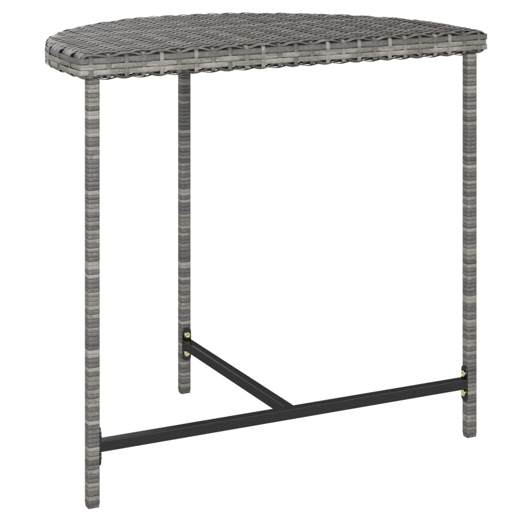 Tavolo da Giardino Grigio in Polyrattan per Balcone 80x50x75 cm | Ideale per pranzi all'aperto in terrazzo o veranda, questo tavolino in acciaio offre stabilità e stile moderno.