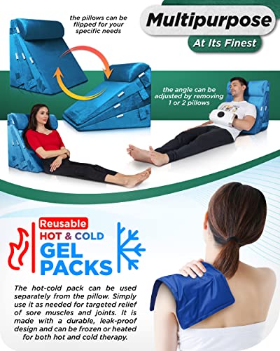 Lunix 5pc Adjustable Memory Foam Pillow Set - Cooling & Washable - Image 4