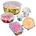 Produktbild HENGSONG Silikon Frischhalte Deckel, Dehnbar und Wiederverwendbar, 6 teiliges Set in Verschiedenen Größen für Dosen, Schüsseln, Becher (Transparent)