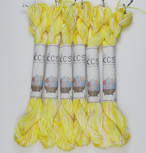 Image of KCS Big skeins of 25 Meters Size 25 Color Variegated Cross Stitch Stranded Threads,6 skeins,4077