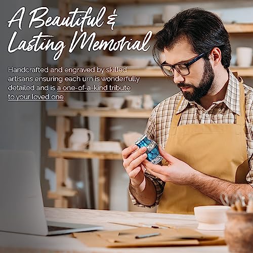 Blue Keepsake Urns For Human Ashes - Small Urns Set Of 4 With Premium Box & Bags - Mini Blue Urns - Honor Your Loved One With Small Memorial Cremation Urns For Ashes - Mini Urns For Men & Women #TOP4