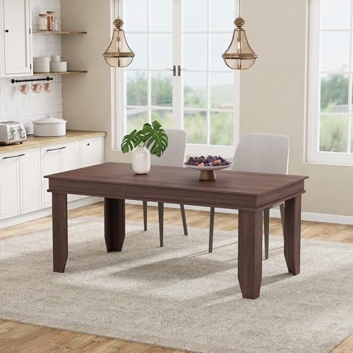 GarveeHome Farmhouse Dining Table for 4-6 People, 63 in Long Kitc...