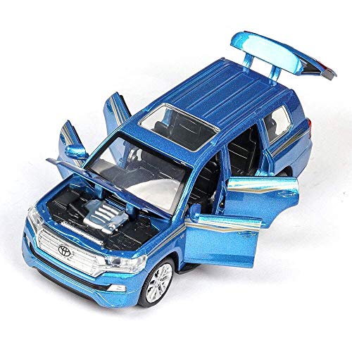 Image of SPITEN Toyota Land Cruiser SUV 1:24 Diecast Scale Model Alloy Metal Pull Back Toy car for Kids with Openable Doors & Light, Music Toy Vehicle - Colors as Per Stock(Multicolour)