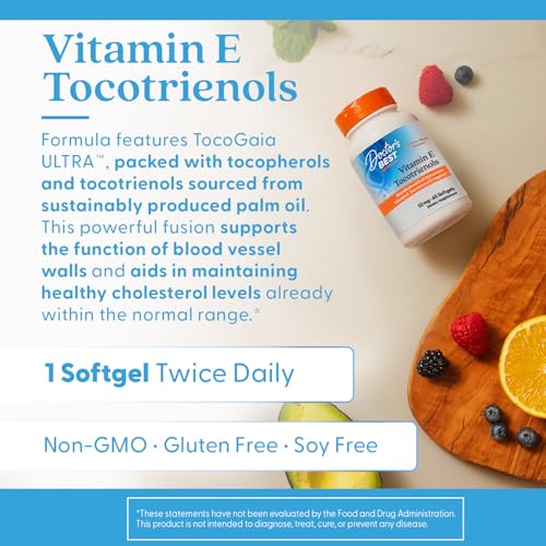 Doctor's Best Vitamin E Tocotrienols Complex Supplement, 60 Softgels - Image 5