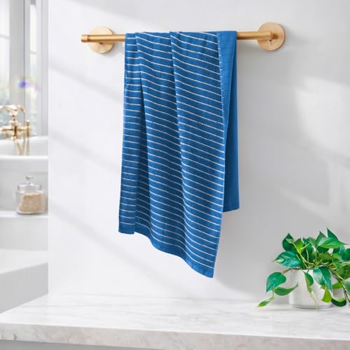 Image of Welspun 2-in-1 Towels for Bath Large Size | 100% Cotton Bath Towel | 250 GSM | High Absorbency & Quick Dry | Soft Feel | Bath Towel for Men & Women | 70 x 150 cm | Royal Blue