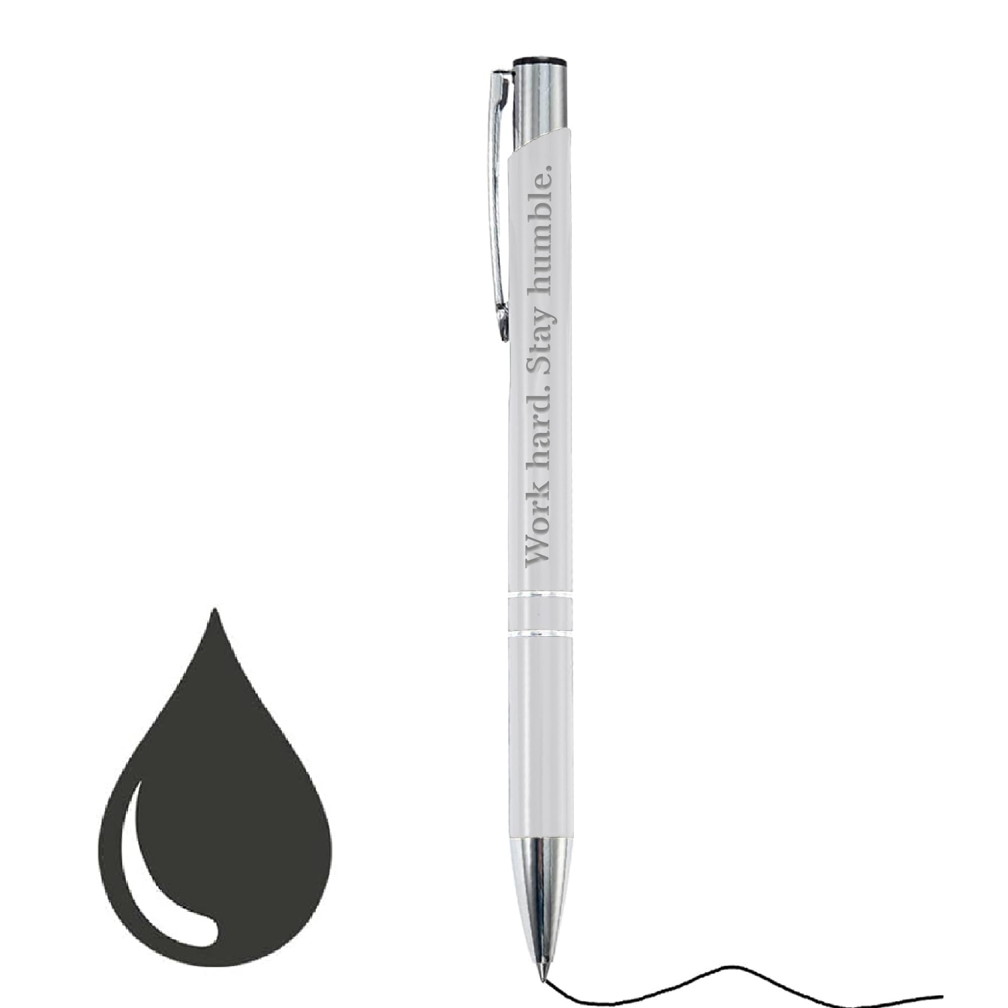 KreateSquare Custom Ballpoint Pen, Personalised with Your Choice of Text, Pen Gifts for Men Women Student, Aluminium, Fine Point & Black Ink, Unique Present