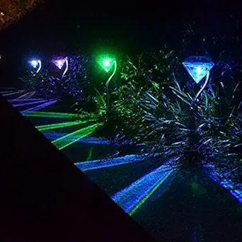 UBERSWEET RGB, Solar Power4 pcs/lot Colorful Solar LED Lamp Waterproof Outdoor Lawn Lamps Stainless St Street Night Light for Garden Lands