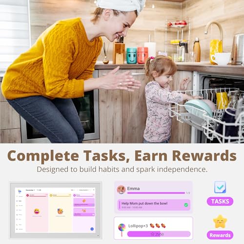 Dragon Touch 21.5 inch Digital Calendar Chore Chart – Interactive Touchscreen, Smart Family Planner, Hearth Display Desk Digital Calendar Seamless Scheduling - Image 5
