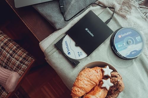 Verbatim Externer Slimline Bluray Writer mit USB 3.2-Kabel, externer DVD und Bluray Brenner, ideal für Notebooks und Computer ohne Laufwerk, Bluray Player & DVD Drive für Wiedergabe in Ultra HD 4K – Bild 6