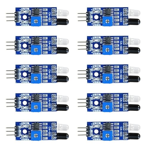 PURPLELILY Módulo de sensores de evitación de obstáculos IR de 3 pines de electrónica inteligente para coche, robot, reflectante, fotoeléctrico, control automático de puerta, 10 unidades