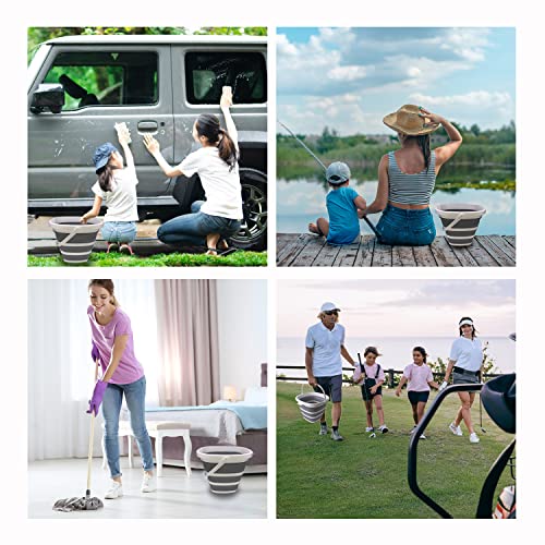 2 Pack Collapsible Bucket-2.6 Gallon(10L) Portable Mop Bucket With Water Guide Spout For Outdoor Garden Camping Fishing Car Wash Space Saving (Square) #TOP5