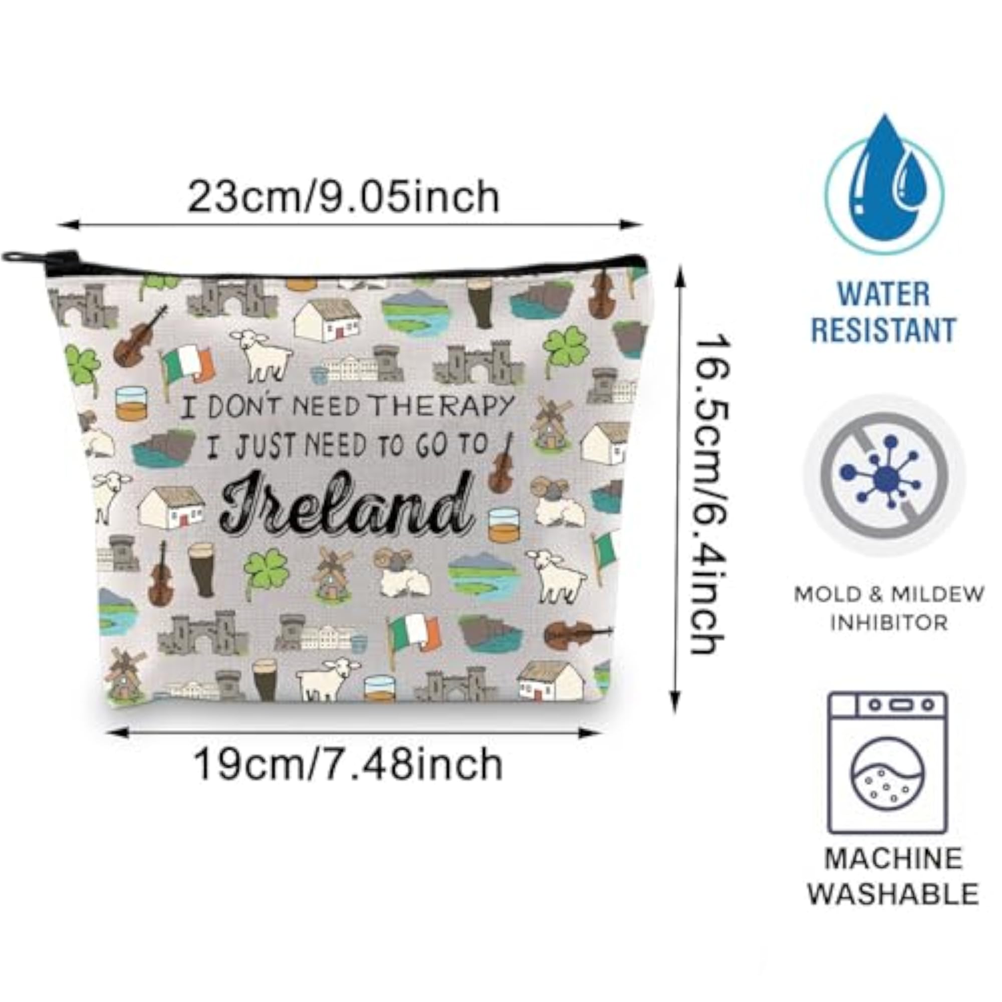 Ireland Cosmetic Bag with Landmarks Design