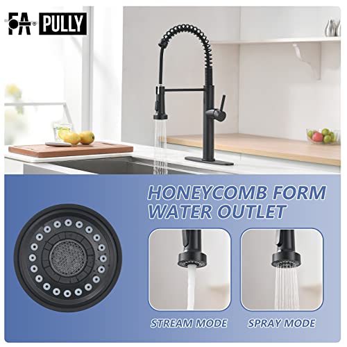 Fapully Black Kitchen Faucet With Pull Down Sprayer,Touchless Motion Sensor Single Handle Faucet For Kitchen Sink #TOP2