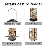 Urban Deco 3er Set Vogelfutterspender zum Aufhängen, Robust Metall Vogelfutterhaus für Vögel, Leicht zu reinigen und nachzufüllen (braun-3pk) – Bild 3