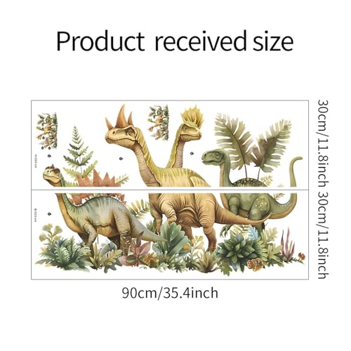 Vinilos decorativos de dinosaurios en acuarela 2 paneles miniatura 6