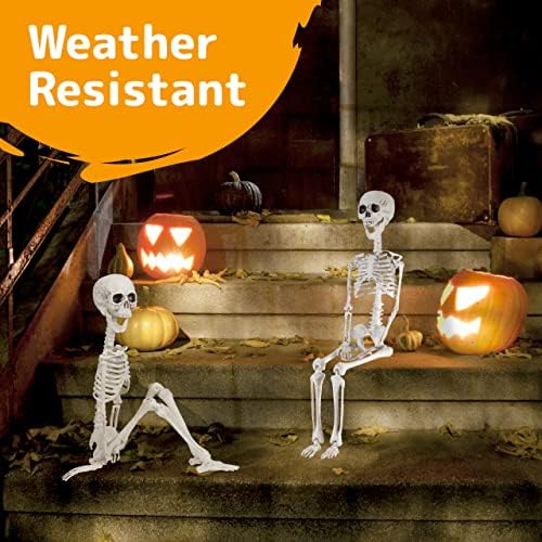 Prextex Halloween Skeleton - Full Life Size Body Halloween Skeleton with Movable Joints for Halloween Decorations Outdoor Indoor, Accessory Decor for Garden House Patio - 76cm