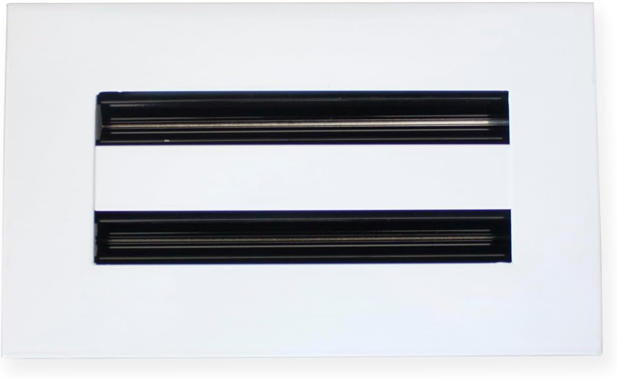 8x4 Modern AC Vent Cover Standard Linear Slot Diffuser - Decorative White Register Grille for Ceiling, Walls & Floors