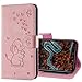 Produktbild GrandoinChoice Kompatibel mit Samsung Galaxy S20 Ultra Hülle, Handytasche PU Leder Etui Flip Cover Geprägter Niedlich Elefant Muster Book Case Schutzhülle mit [Magnetverschluss] Etui Case (Rosa)
