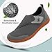 LeIsfIt Mens Wide Diabetic Shoes Adjustable Barefoot Walking Shoes Breathable Zero Drop Sneakers for Wide Width Arthritis Edema Feet Dark Grey Size 11