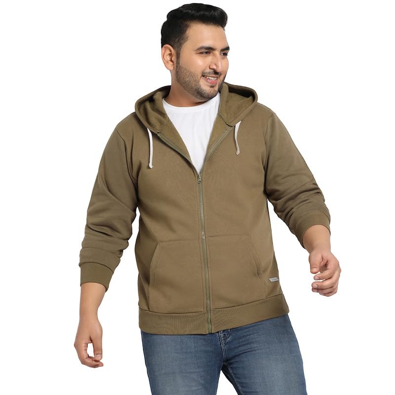 instafab Plus Men's Hoodie with Contrast Drawstring for Casual Wear | Hooded Neck | Long Sleeve | Zipper Closure |Cotton Sweatshirt Crafted with Comfort Fit for Everyday Wear-picture-37