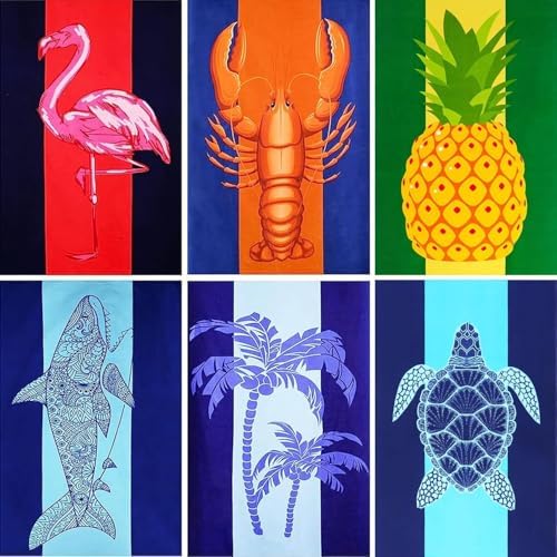 6 Packs Oversized Terry Beach Towel...