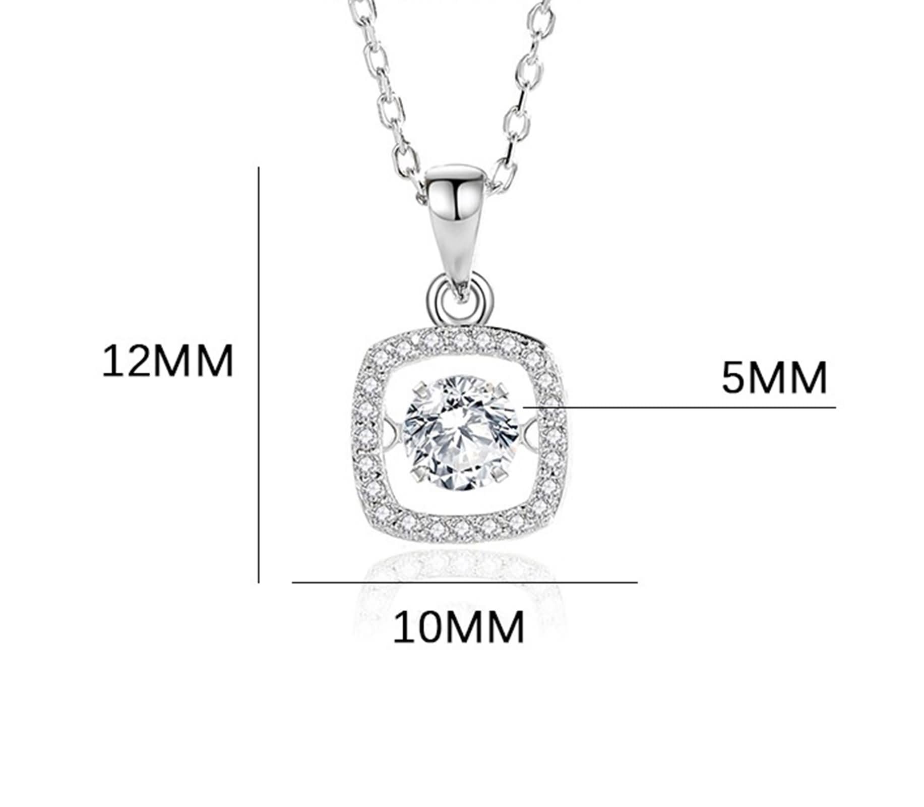 Collares para mujer de oro blanco de 9 K/14 K/18 K, cuadrados huecos y redondos con diamante creado de 0,5 quilates y moissanita, collares con colgante de plata para mujer
