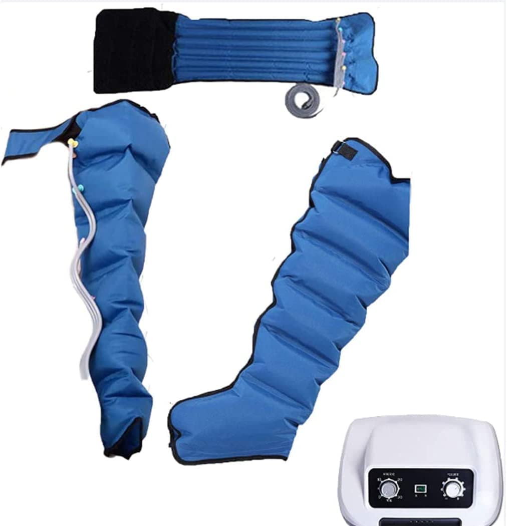 6-Hohlraum-Lymphdrainage-Bein-Massagegerät, elektrisches Bein-Luftkompressions-Massagegerät für Zirkulationsarm-Bein-Taille wickelt Fußknöchel-Wadenmassage-Maschine Schmerzen entspannen, Bein-Kompre