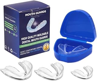 Bruxism Mouth Guard 4 Pack For Grinding Teeth, 2 Sizes, Upgraded Night Guard For, Stops Bruxism, Tmj & Eliminates Teeth Clenching Transparent