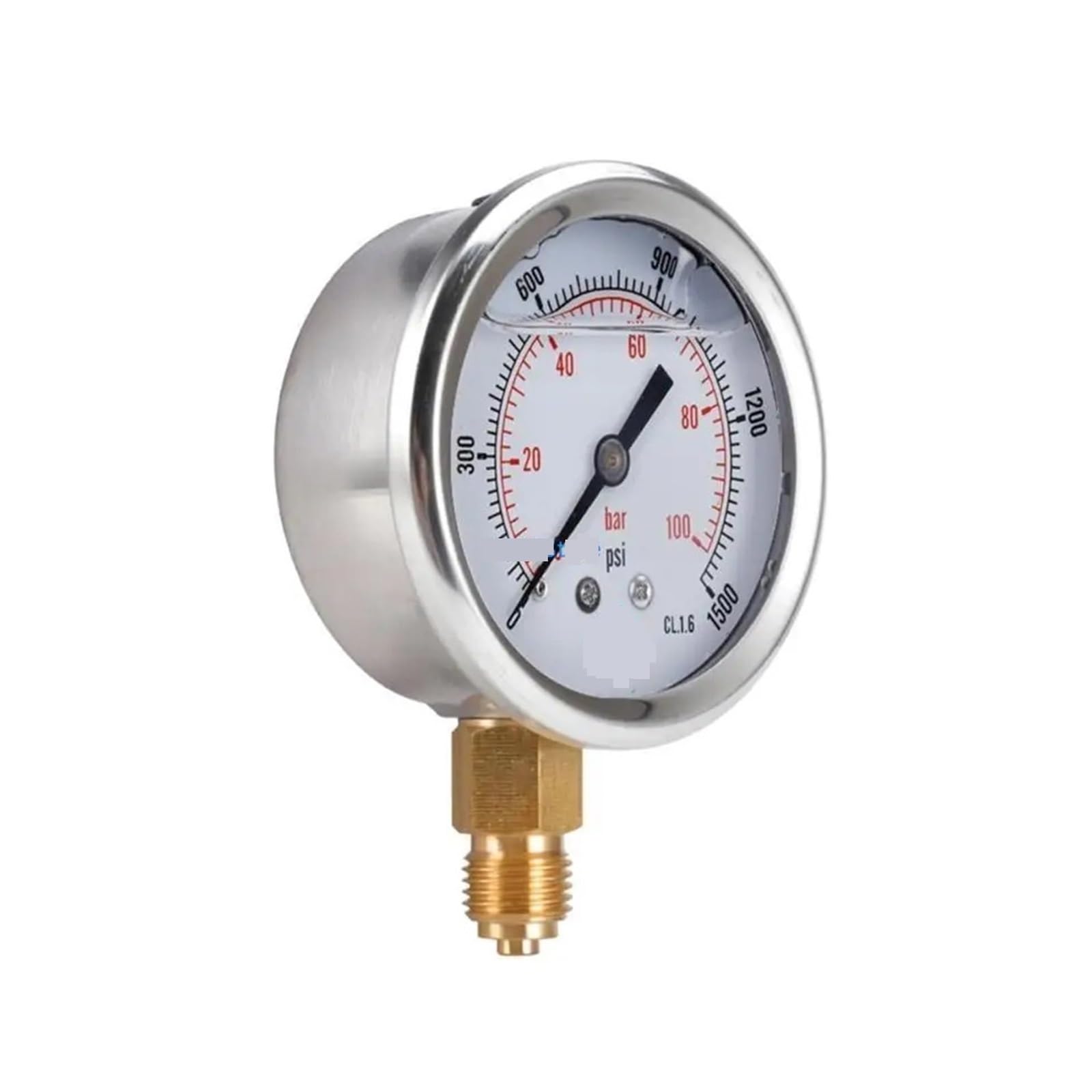 Ciśnieniomierz, Wskaźnik gazu, wody, powietrza, oleju ze stali nierdzewnej 0-100 barów 0-1500 PSI 1/4'' BSP na