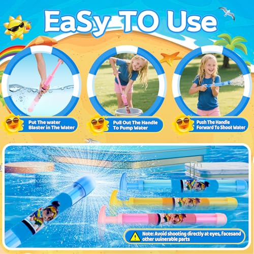 4 Stück Feuerwerks Wasserpistole, Water Gun, Wasserspritze Kinder, Feuerwerk Wasserpistolen Wasserspielzeug für Kinder Erwachsene, Wasserspielzeug für Outdoor Pool Beach Garten