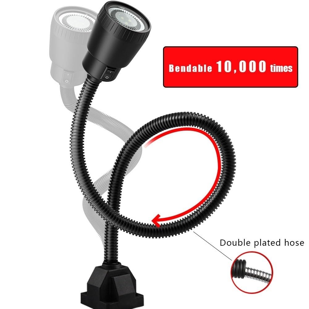 Lampa robocza LED, przeciwwybuchowa lampa warsztatowa, elastyczna regulowana 360 stopni lampa robocza z łabędzią szyjką, magnetyczna lampa robocza, do oświetlenia przemysłowego (przełącznik magnesu