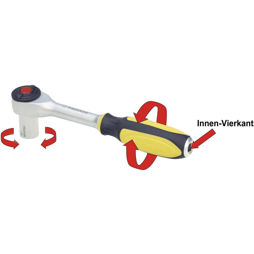 PROXXON 23083 Rotary Ratsche Antrieb 10mm (3/8 Zoll) mit Drehgriff